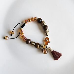 Elegant Brown and Gold Beaded Bracelet